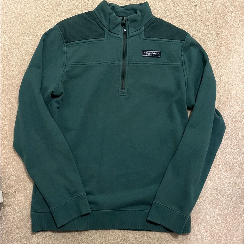 Vineyard Vines Forest Green Quarter-Zip Fleece